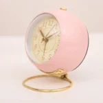 Round Metal Clock Silent Children Electronic Alarm Clock with Light - Image 3