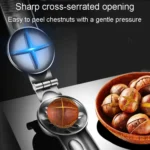 Kacheeg 304 Stainless Steel Chestnut Opener Cross Opening Chestnut Shelling Peeler With 2 Steel Fingers - Image 3