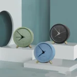 Metal Quartz Alarm Clock Simple Silent Desktop Round Pointer Living Room Clock - Image 2