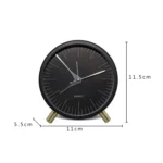 Metal Quartz Alarm Clock Simple Silent Desktop Round Pointer Living Room Clock - Image 3