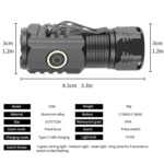 3LED Strong Light TYPE-C Charging Convenient Mini Multi-Function Flashlight - Image 3