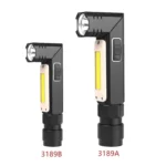 XPG+COB Red White Light USB Rechargeable Folding Strong Light Flashlight - Image 3