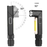 XPG+COB Red White Light USB Rechargeable Folding Strong Light Flashlight - Image 5