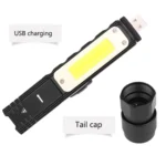 XPG+COB Red White Light USB Rechargeable Folding Strong Light Flashlight - Image 6