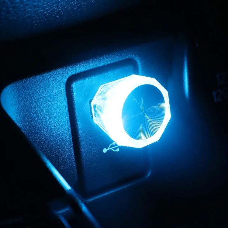 Car Diamond Model USB Ambient Light Charge-Free Plug And Play LED Decorative Lights