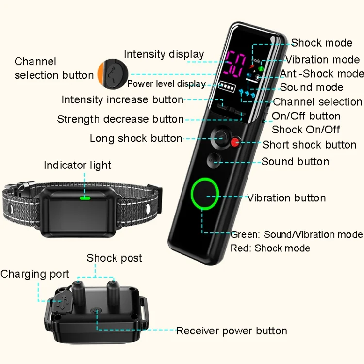 TBD06043505_B2.webp Remote Control Pet Electric Shock Circular Dog Trainer - Image 3