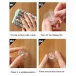 2pcs /Pack Invisible Cabinet Drawer Suction Cup Sticky Handle Acrylic Self-Adhesive Closet Glass Handle - Image 9