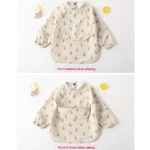 Long Sleeved Baby Soft PU Bib Waterproof Washable Easy Clean Smock With Pocket - Image 4