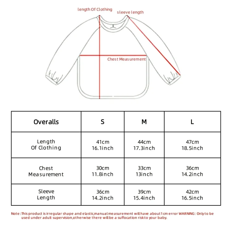 TBD06043537_B6.webp Long Sleeved Baby Soft PU Bib Waterproof Washable Easy Clean Smock With Pocket - Image 7
