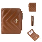 Baellerry N2401 PU Leather Short Wallet with Multiple Card Slots Cross Flower Zipper Coin Purse