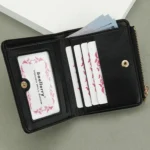 Baellerry N2401 PU Leather Short Wallet with Multiple Card Slots Cross Flower Zipper Coin Purse - Image 5