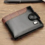 Baellerry M1078 Splicing Leather Casual Men Wallet With Buckle Multi-Card Slot Coin Purse