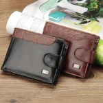Baellerry M1078 Splicing Leather Casual Men Wallet With Buckle Multi-Card Slot Coin Purse - Image 2