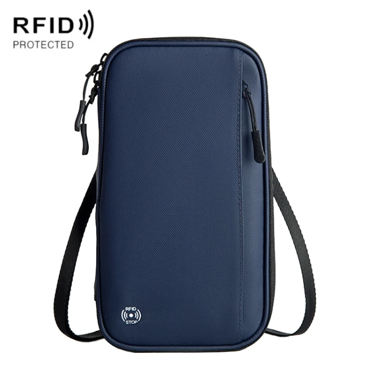 Travel Handheld ID Bag RFID Waterproof Multi-Card Neck Passport Case