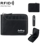 Baellerry D5101 RFID Anti-theft Spliced Short Wallet Retro Multi-card Zipper Coin Purse