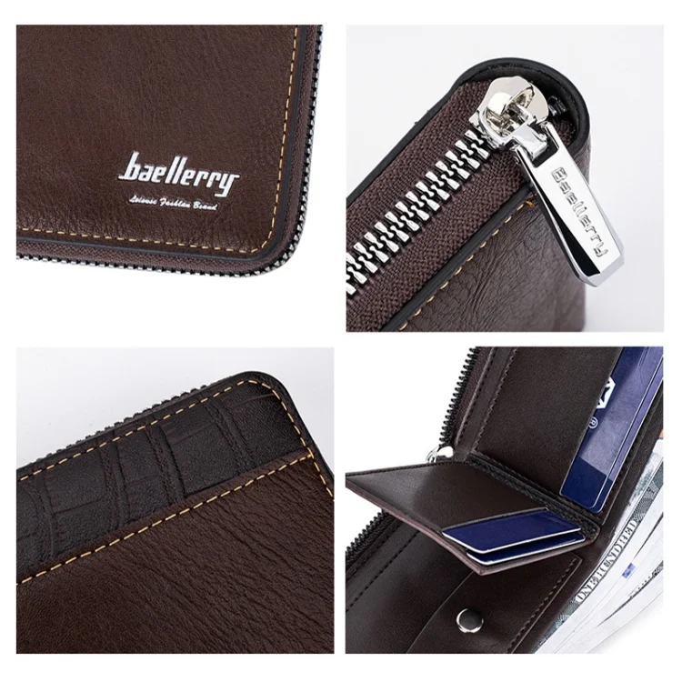 TBD06043560_B4.webp Baellerry D5101 RFID Anti-theft Spliced Short Wallet Retro Multi-card Zipper Coin Purse - Image 5
