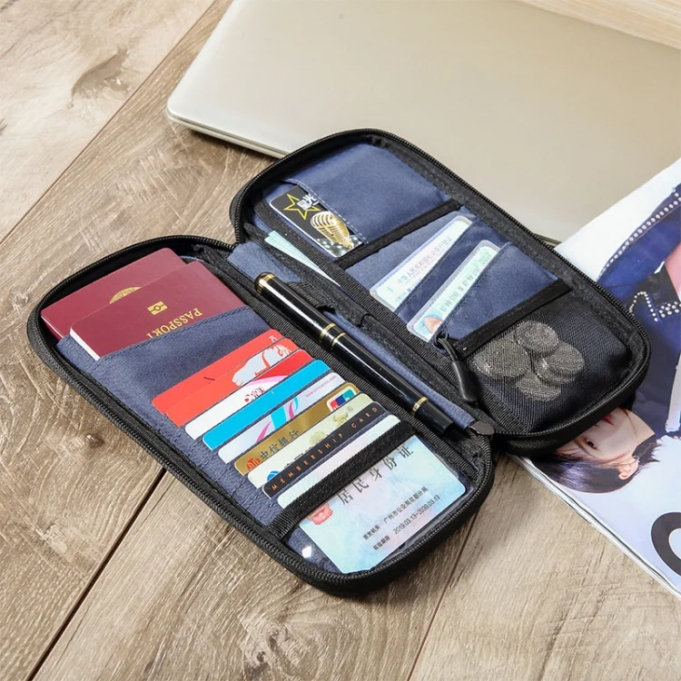 TBD06043562_B1.webp RFID Anti-Theft Certificate Storage Package Oxford Cloth Handheld Travel Passport Card Bag - Image 2