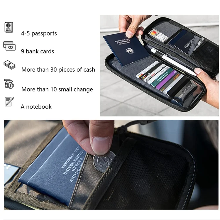 TBD06043562_B8.webp RFID Anti-Theft Certificate Storage Package Oxford Cloth Handheld Travel Passport Card Bag - Image 9