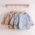 Long Sleeved Baby Bib Waterproof Washable Easy Clean Smock With Pocket - Image 2