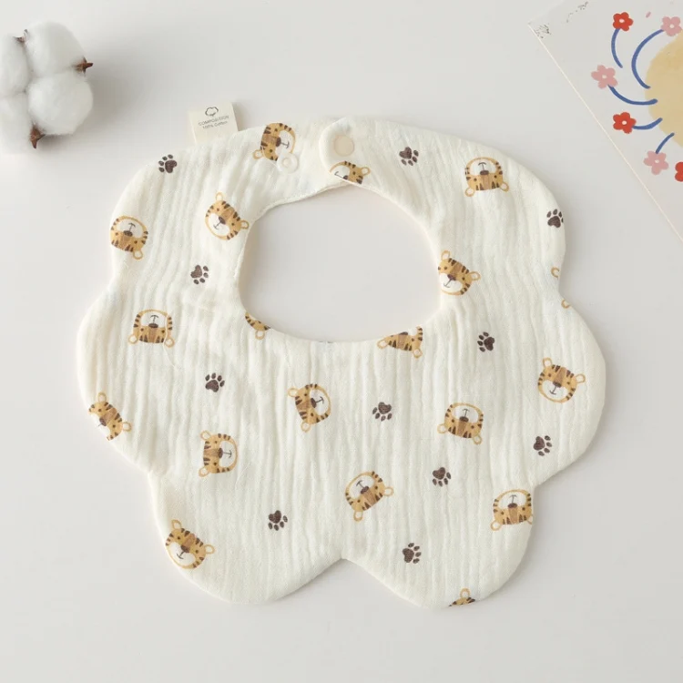 TBD0604359301.webp Pure Cotton 6-layer Seersucker Bib Baby Saliva Napkin Newborn Toddler Soft Burp Cloth - Image 1