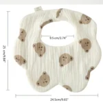 Pure Cotton 6-layer Seersucker Bib Baby Saliva Napkin Newborn Toddler Soft Burp Cloth - Image 6