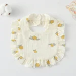 Baby Feeding Bib Ruffle Infants Saliva Towel Soft Cotton Burp Cloth