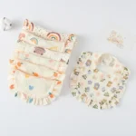 Baby Feeding Bib Ruffle Infants Saliva Towel Soft Cotton Burp Cloth - Image 3