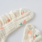 Baby Feeding Bib Ruffle Infants Saliva Towel Soft Cotton Burp Cloth - Image 4