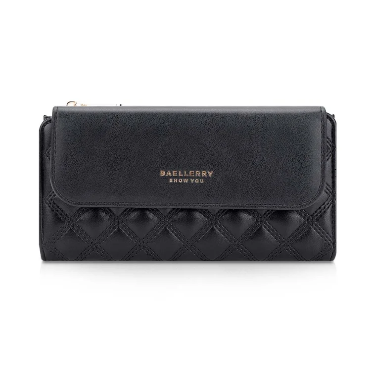 Baellerry N2403 Ladies Long Wallet with Multiple Card Slots Large Capacity Tri-fold Clutch Bag