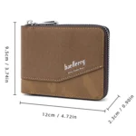 Baellerry D5106 RFID Anti-theft Retro Zipper Wallet Spliced Short Coin Purse - Image 3