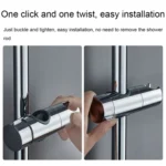 Straight-buckle Adjustable Shower Bracket Shower Rod Lift Base Shower Head Rack - Image 4