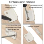 90 Degree No-Punch Invisible Door Suction Thin Section Wardrobe Sliding Door Magnetic Suction - Image 12