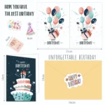 Happy Birthday Greeting Card With Envelopes And Stickers Set - Image 4