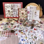 265 In 1 Retro Floral Scrapbook Set Includes A6 Notebook + Stickers + Tape + Stamps + Scrapbook Paper