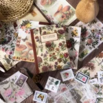 265 In 1 Retro Floral Scrapbook Set Includes A6 Notebook + Stickers + Tape + Stamps + Scrapbook Paper - Image 6