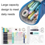 Large Capacity Upright Pencil Case Portable Office Exam Stationery Bag - Image 4