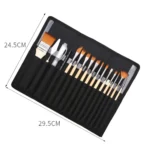Two Color Nylon Bristle Paintbrush Set Painting Watercolor Brushes With Cloth Bag - Image 3