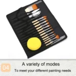 Two Color Nylon Bristle Paintbrush Set Painting Watercolor Brushes With Cloth Bag - Image 8