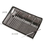 ZHU TING 24pcs /Set Nylon Bristle Paintbrush Set Painting Watercolor Brushes With Cloth Bag - Image 3