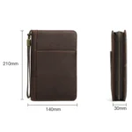CONTACTS FAMILY CF5009 Genuine Leather Multifunctional Travel Convenient Cigar Box with Wrist Strap - Image 3
