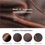 CONTACTS FAMILY CF5009 Genuine Leather Multifunctional Travel Convenient Cigar Box with Wrist Strap - Image 5