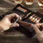 CONTACTS FAMILY CF5009 Genuine Leather Multifunctional Travel Convenient Cigar Box with Wrist Strap - Image 8