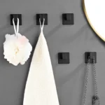 Thickened Solid Hooks Toilet Clothes Hooks Aluminum Free Perforation Wall Clothes Hat Hanger - Image 2