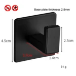 Thickened Solid Hooks Toilet Clothes Hooks Aluminum Free Perforation Wall Clothes Hat Hanger - Image 3