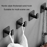 Thickened Solid Hooks Toilet Clothes Hooks Aluminum Free Perforation Wall Clothes Hat Hanger - Image 5