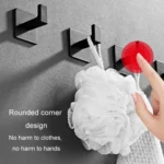 Thickened Solid Hooks Toilet Clothes Hooks Aluminum Free Perforation Wall Clothes Hat Hanger - Image 6