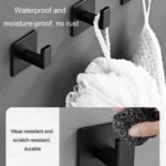 Thickened Solid Hooks Toilet Clothes Hooks Aluminum Free Perforation Wall Clothes Hat Hanger - Image 7