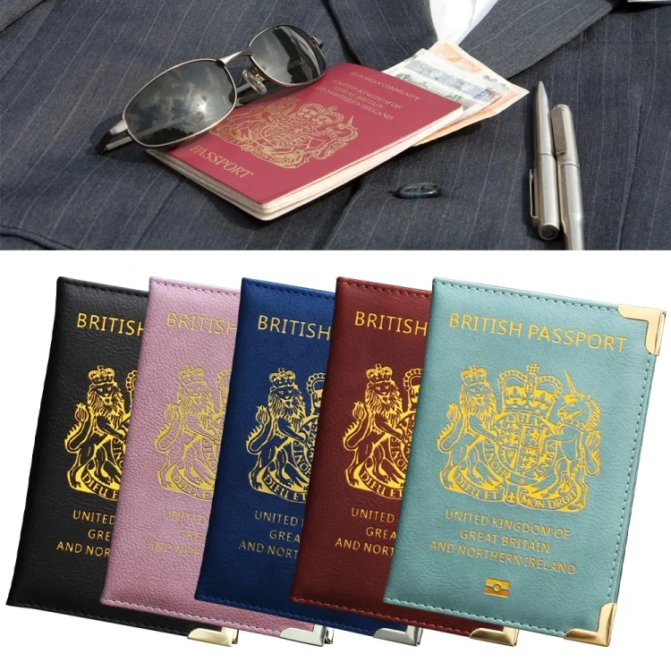TBD06043815_B1.webp British Passport Case Leather Metal Feet Passport Protection Cover - Image 2