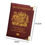 British Passport Case Leather Metal Feet Passport Protection Cover - Image 4