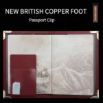 British Passport Case Leather Metal Feet Passport Protection Cover - Image 6